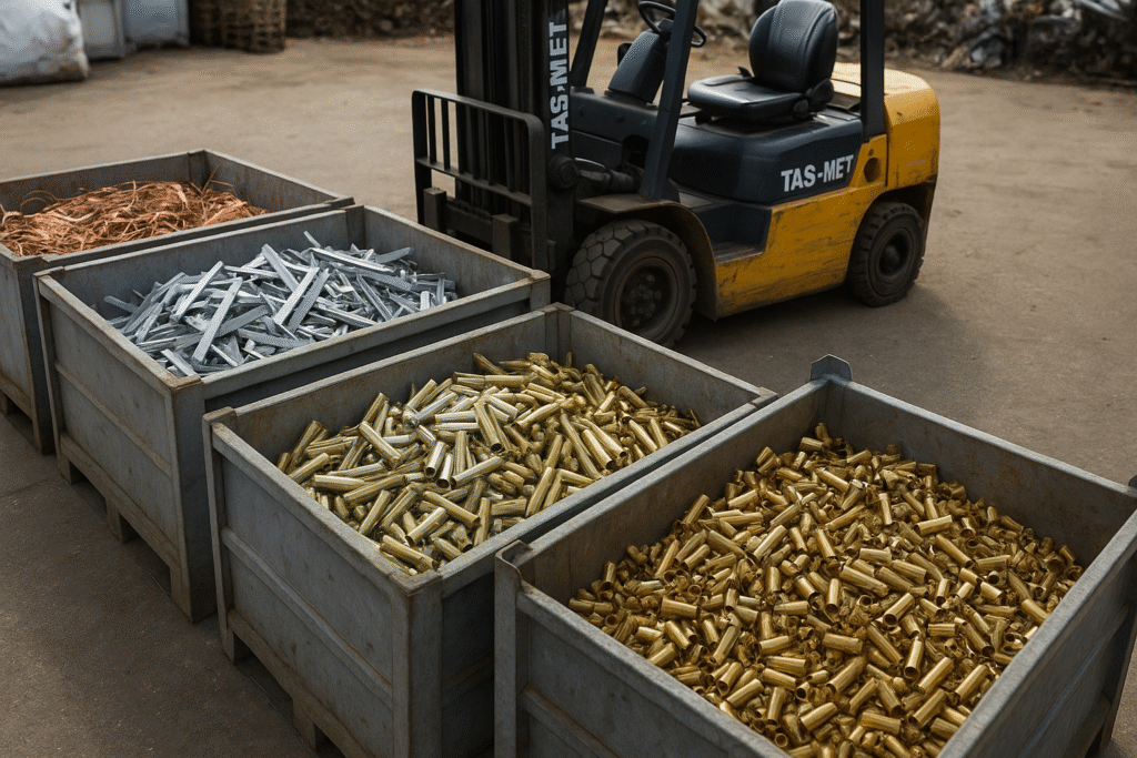 Posegregowane metale kolorowe gotowe do sprzedaży w skupie we Wrocławiu